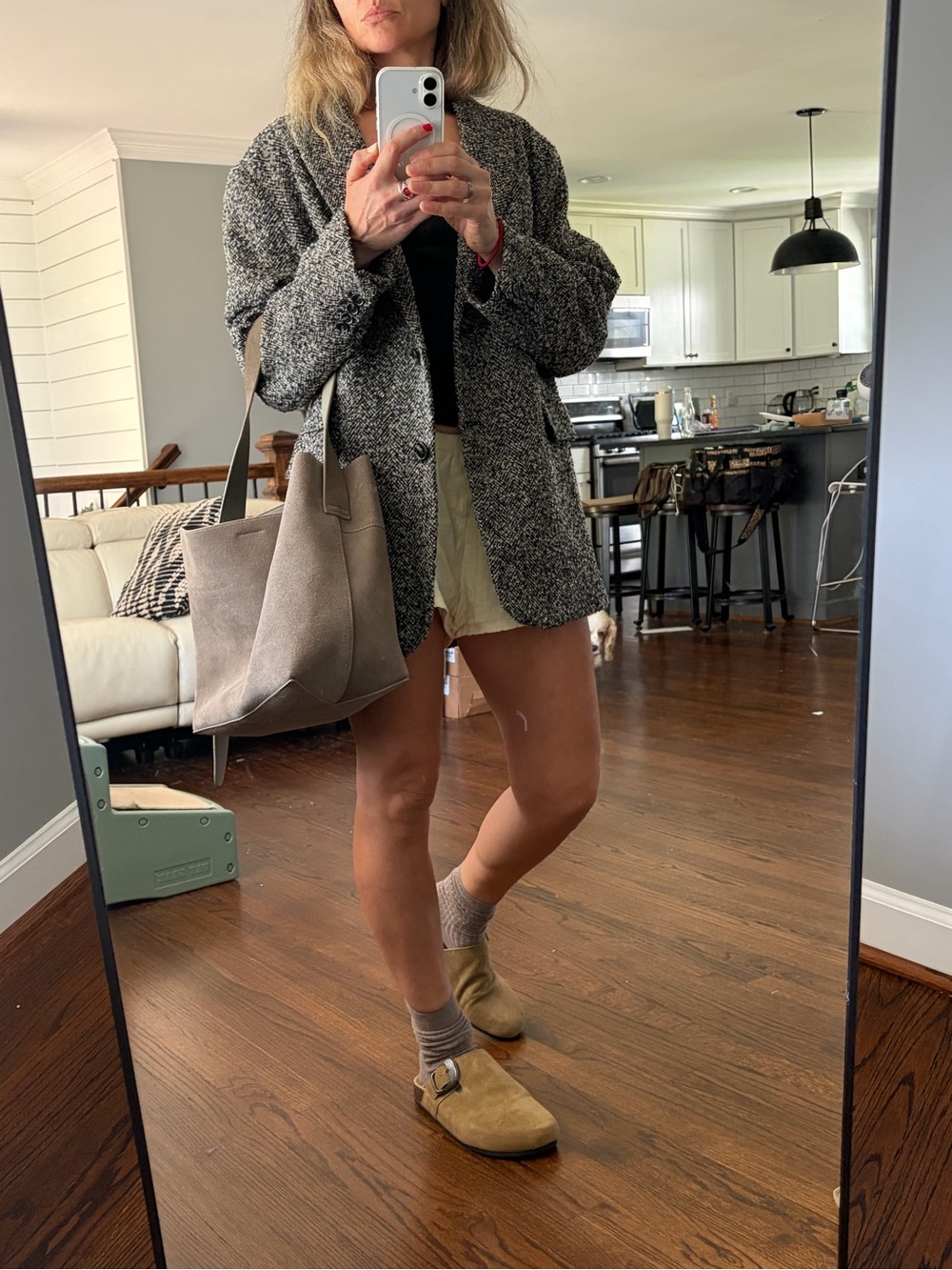 Brown Suede Tote Bag